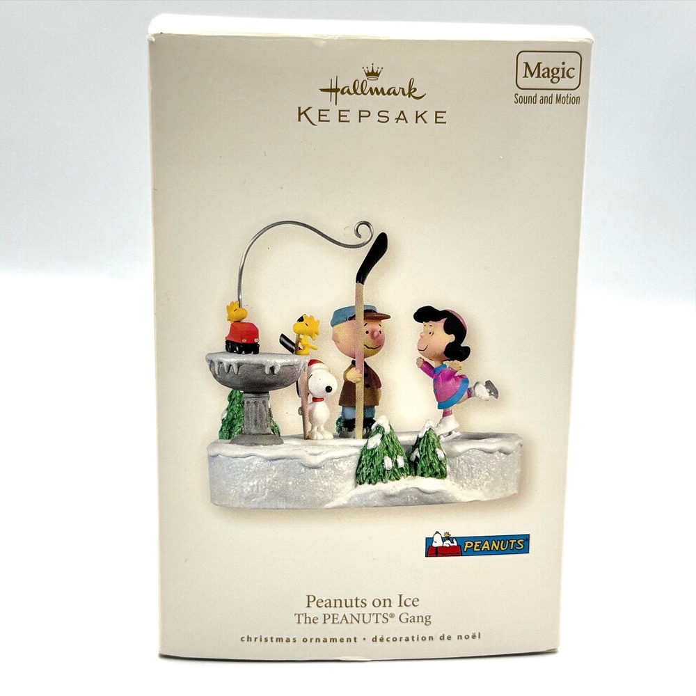 Hallmark Peanuts on Ice 2008 Sound Motion Ornament Tested Working Box